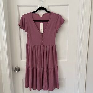 NWT See You Monday Mauve Ribbed Dress